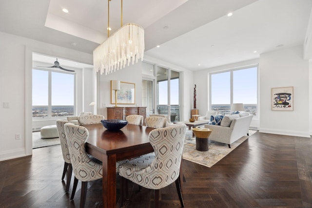 1111 River Pkwy Unit 26C, Minneapolis, MN 55415 - dining room featuring plenty of natural light, baseboards, and recessed lighting