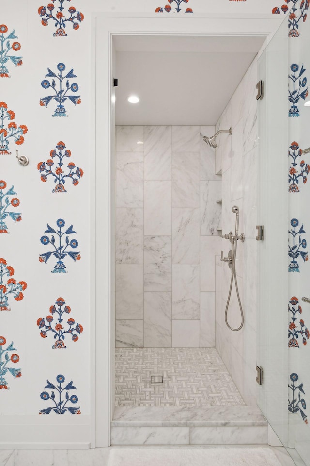 1111 River Pkwy Unit 26C, Minneapolis, MN 55415 - full bathroom with a shower stall and recessed lighting