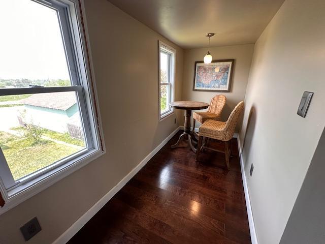 7 Shagawa Rd, Ely, MN 55731 - sitting room with baseboards and dark wood-type flooring