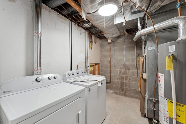583 97th Ln NE, Blaine, MN 55434 - laundry area featuring separate washer and dryer and water heater