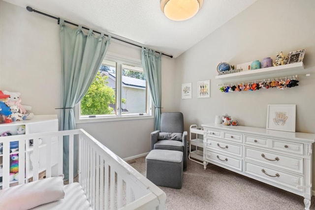 4417 Braddock Trl, Eagan, MN 55123 - bedroom featuring carpet, a nursery area, and lofted ceiling