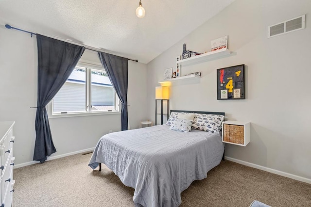 4417 Braddock Trl, Eagan, MN 55123 - carpeted bedroom featuring baseboards, lofted ceiling, and a textured ceiling
