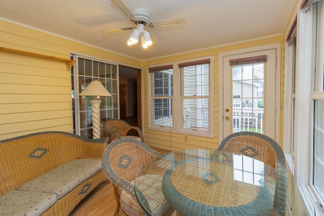 4906 Bayswater Rd, Minnetonka, MN 55345 - sunroom featuring ornamental molding and wood finished floors