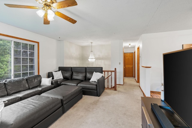 20195 Harrow Ave Way N, Forest Lake, MN 55025 - living area featuring light carpet and ceiling fan