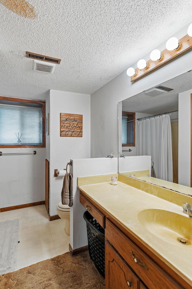 20195 Harrow Ave Way N, Forest Lake, MN 55025 - bathroom featuring vanity, a textured ceiling, and a shower with curtain