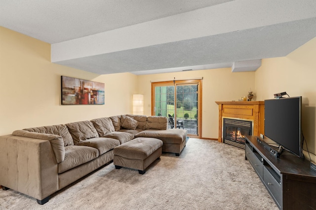 20195 Harrow Ave Way N, Forest Lake, MN 55025 - living area with light carpet and a glass covered fireplace