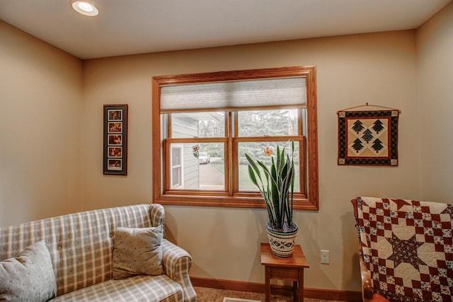 20929 Faron Dr, Nevis, MN 56467 - sitting room with baseboards, recessed lighting, and carpet floors