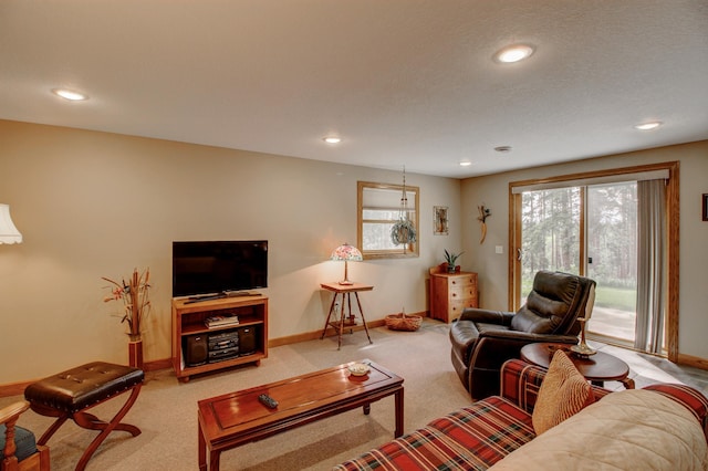 20929 Faron Dr, Nevis, MN 56467 - carpeted living area with baseboards and recessed lighting