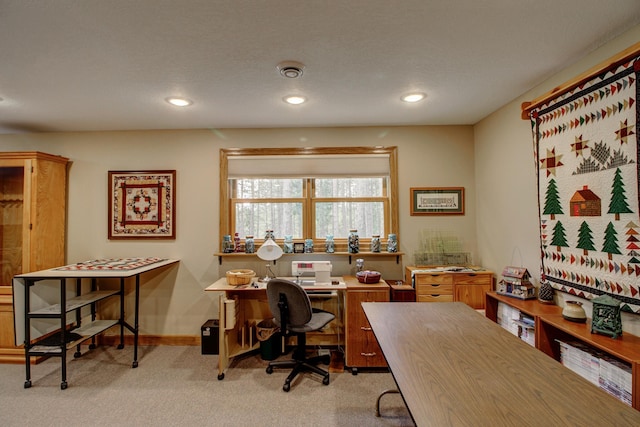 20929 Faron Dr, Nevis, MN 56467 - office featuring light colored carpet, recessed lighting, and baseboards