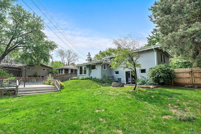 11411 Johnson Cir, Bloomington, MN 55437 - view of yard featuring a deck