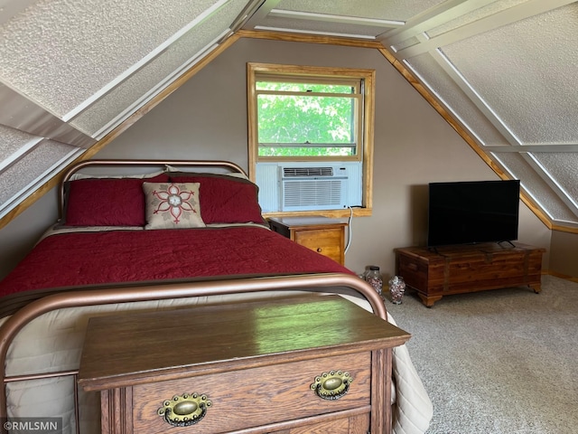 43639 351st Ln, Aitkin Twp, MN 56431 - carpeted bedroom featuring lofted ceiling and cooling unit