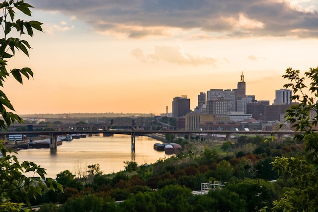 971 Mclean Ave, Saint Paul, MN 55106 - water view featuring a notable bridge and nearby urban area