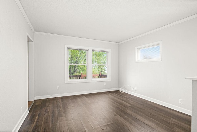 627 Skyline Pkwy, Duluth, MN 55805 - empty room with dark wood-type flooring, ornamental molding, and baseboards