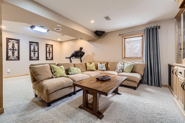 9025 Mcguffey Rd, Eden Prairie, MN 55347 - living area featuring light colored carpet and recessed lighting