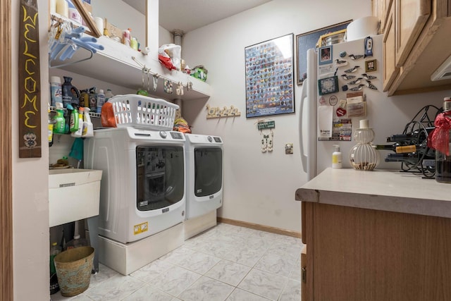 17159 Stalker Lake Rd, Battle Lake, MN 56515 - washroom featuring independent washer and dryer and cabinet space