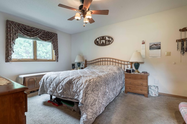 17159 Stalker Lake Rd, Battle Lake, MN 56515 - bedroom with carpet floors and a ceiling fan