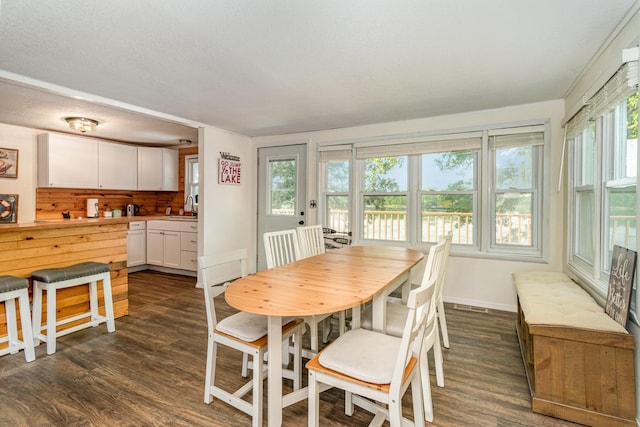 6269 85th St NW, Corinna Twp, MN 55358 - dining area with dark wood-style floors and healthy amount of natural light