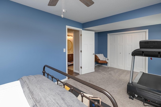 3900 Orchardview Ln NW, Rochester, MN 55901 - carpeted bedroom with a closet, ceiling fan, and baseboards