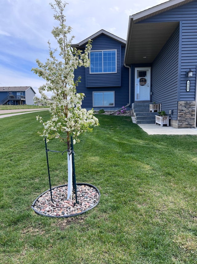 3900 Orchardview Ln NW, Rochester, MN 55901 - tri-level home featuring a front yard