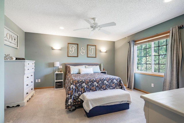 1704 Talon Trl, Eagan, MN 55122 - bedroom featuring light colored carpet, baseboards, a textured ceiling, ceiling fan, and recessed lighting