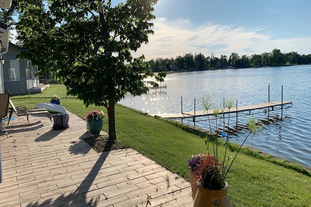 27096 Little Floyd Lake Rd Unit 2, Detroit Twp, MN 56501 - view of patio with a water view and a dock