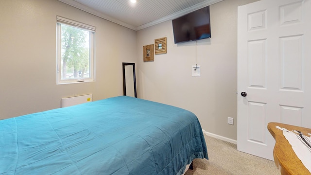 27096 Little Floyd Lake Rd Unit 2, Detroit Twp, MN 56501 - bedroom with light colored carpet, crown molding, and baseboards