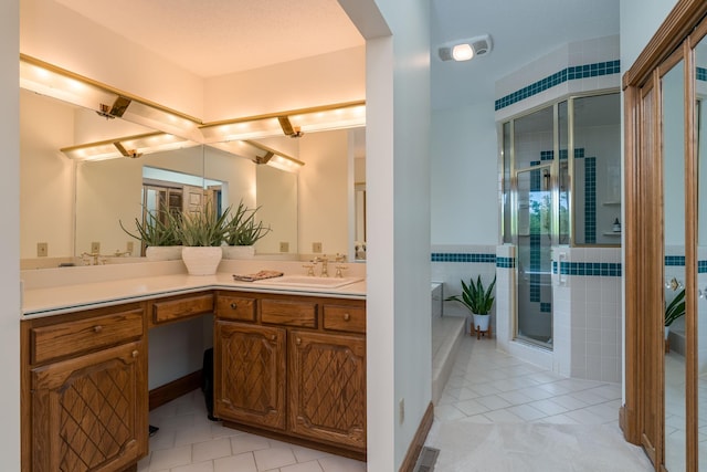 17 Oriole Pl, North Mankato, MN 56003 - full bathroom with tile patterned floors, vanity, and a shower stall