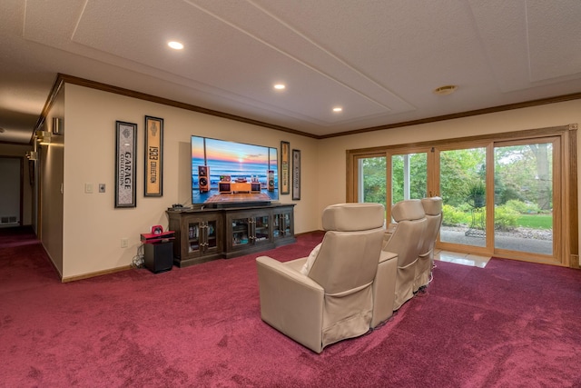 17 Oriole Pl, North Mankato, MN 56003 - carpeted living area with ornamental molding, recessed lighting, and baseboards