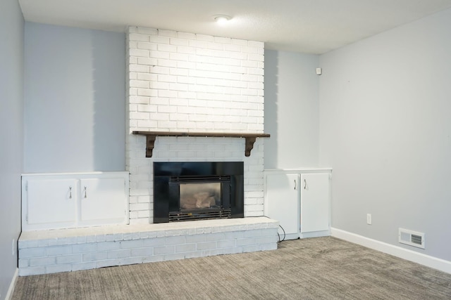 1158 Rockstone Ln, New Brighton, MN 55112 - detailed view of a brick fireplace, carpet, and baseboards