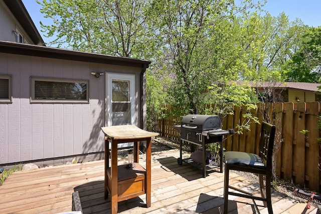 1158 Rockstone Ln, New Brighton, MN 55112 - wooden terrace with area for grilling
