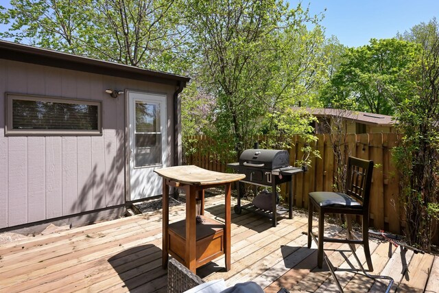 1158 Rockstone Ln, New Brighton, MN 55112 - wooden terrace featuring a grill
