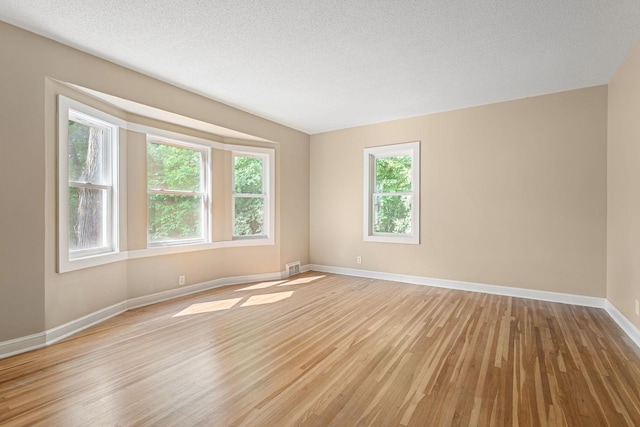 11600 Timberline Rd, Minnetonka, MN 55305 - empty room with baseboards, light wood finished floors, and a textured ceiling