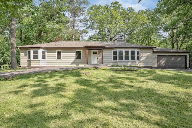 11600 Timberline Rd, Minnetonka, MN 55305 - single story home with a front lawn, a garage, and driveway