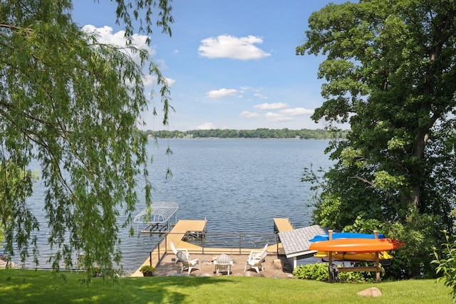 1811 Pulaski Rd, Buffalo, MN 55313 - dock area featuring a water view and a lawn