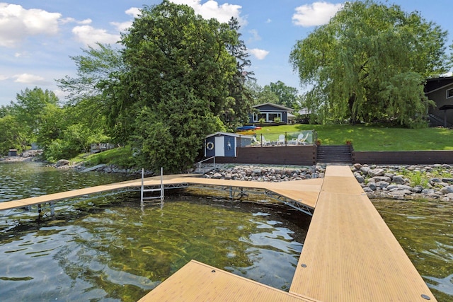 1811 Pulaski Rd, Buffalo, MN 55313 - dock with a water view and a lawn
