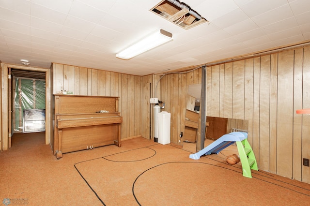 1633 1st St N, Fargo, ND 58102 - misc room featuring wood walls and carpet