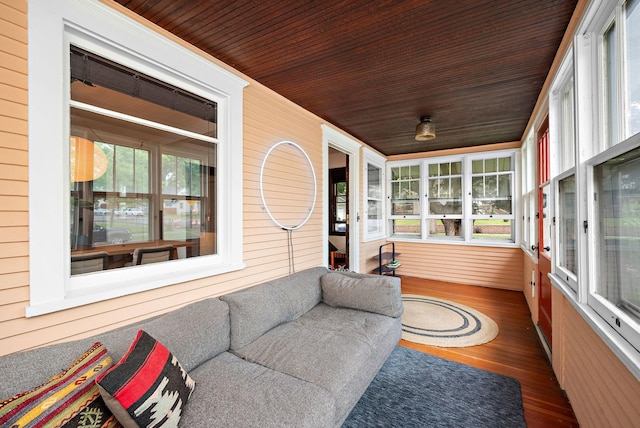 1144 Abell St, Saint Paul, MN 55117 - sunroom / solarium featuring wooden ceiling, wood finished floors, and wood walls