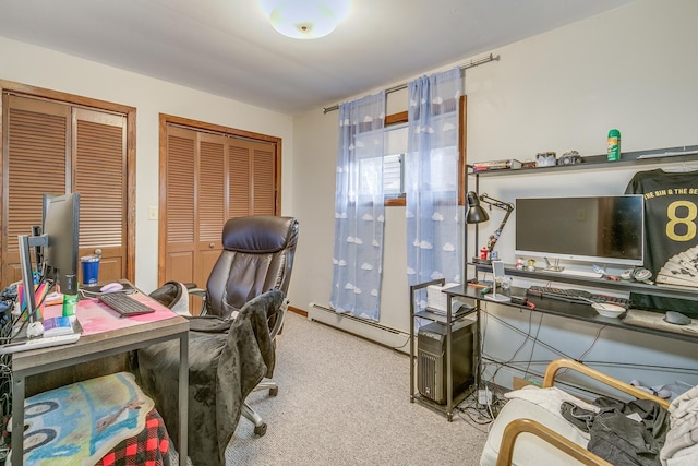 266 Janice St, Shoreview, MN 55126 - carpeted home office with baseboard heating