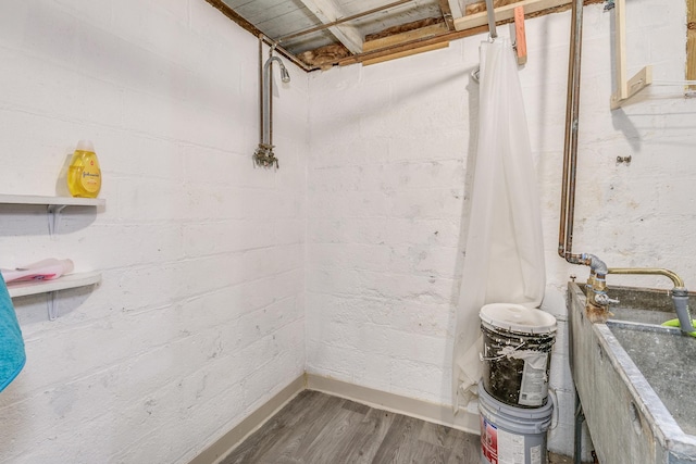 266 Janice St, Shoreview, MN 55126 - unfinished below grade area with wood finished floors and baseboards
