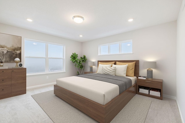 6687 Bluestem Way, Minnetrista, MN 55331 - bedroom featuring light colored carpet, baseboards, and recessed lighting