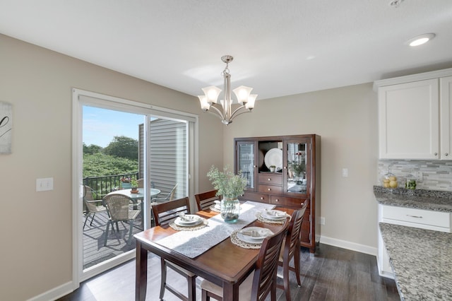 14246 Wilds Dr NW, Prior Lake, MN 55372 - dining space featuring dark wood-style flooring and a chandelier