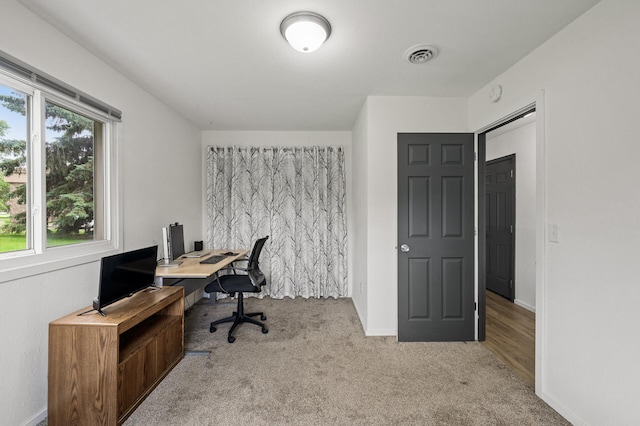701 Auburn Pl NW, Elk River, MN 55330 - home office featuring light colored carpet and baseboards