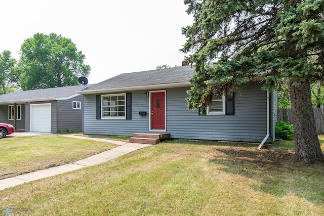 1614 2nd St N, Fargo, ND 58102 - ranch-style house with an attached garage and a chimney