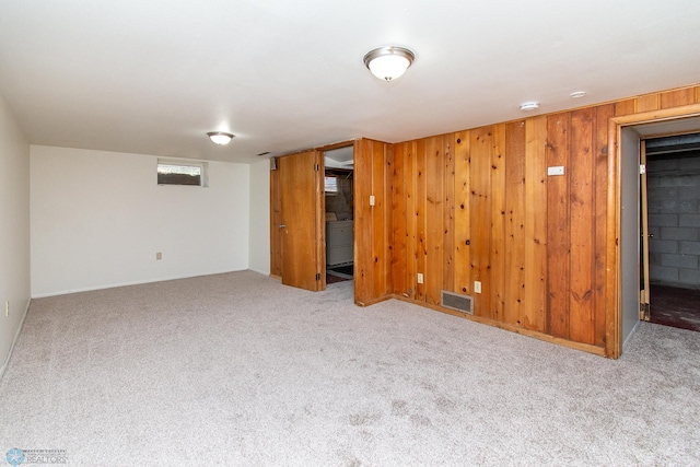 1614 2nd St N, Fargo, ND 58102 - basement with carpet and wood walls