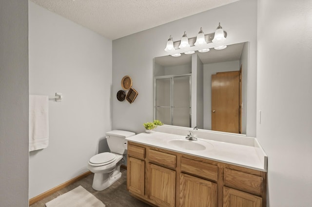 13408 Ximines Ln N, Champlin, MN 55316 - full bathroom with a shower stall, vanity, and a textured ceiling