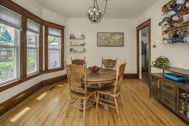 1023 Avon St N, Saint Paul, MN 55103 - dining area featuring light wood-style floors and a chandelier