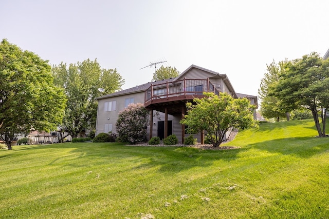 4374 Shetland Pl NW, Rochester, MN 55901 - back of property featuring a wooden deck and a yard