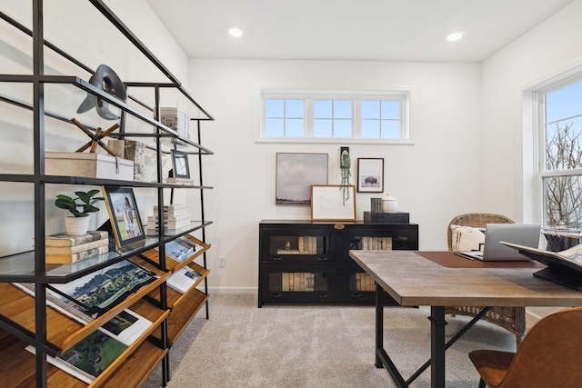 6640 Wolfberry Curv, Minnetrista, MN 55331 - office area with carpet, baseboards, and recessed lighting