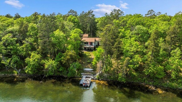 13956 Hardy Lake Rd, Pillager, MN 56473 - view of property location with a large body of water and a heavily wooded area