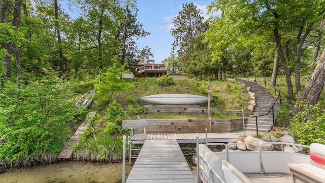 13956 Hardy Lake Rd, Pillager, MN 56473 - dock area with stairway